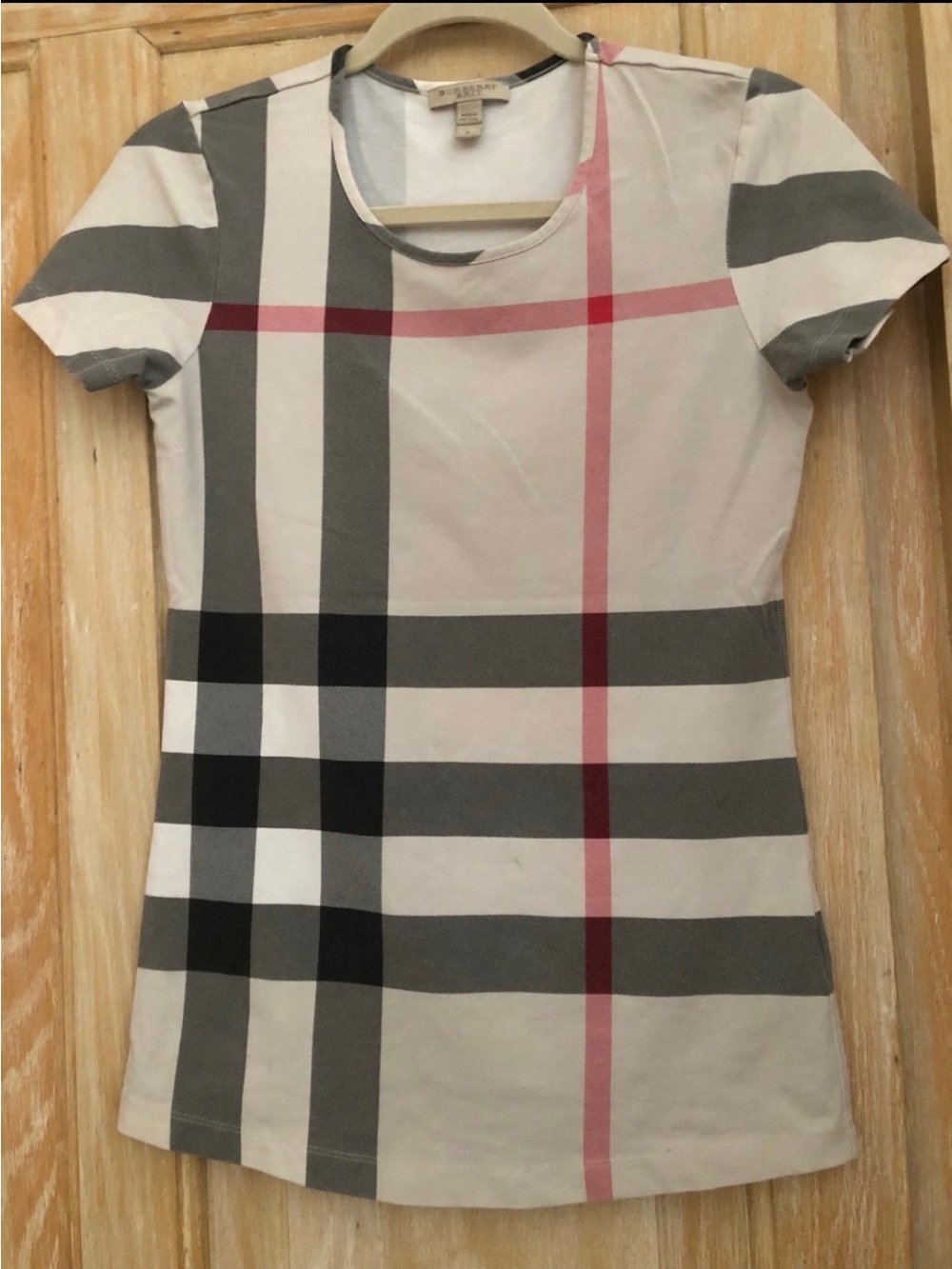 Burberry women Plaid Short Sleeve Tee small